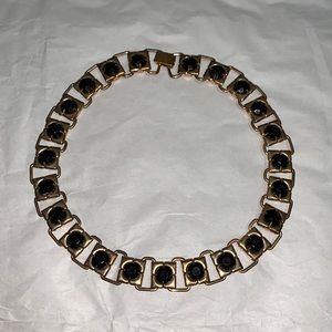 Gold and black choker necklace